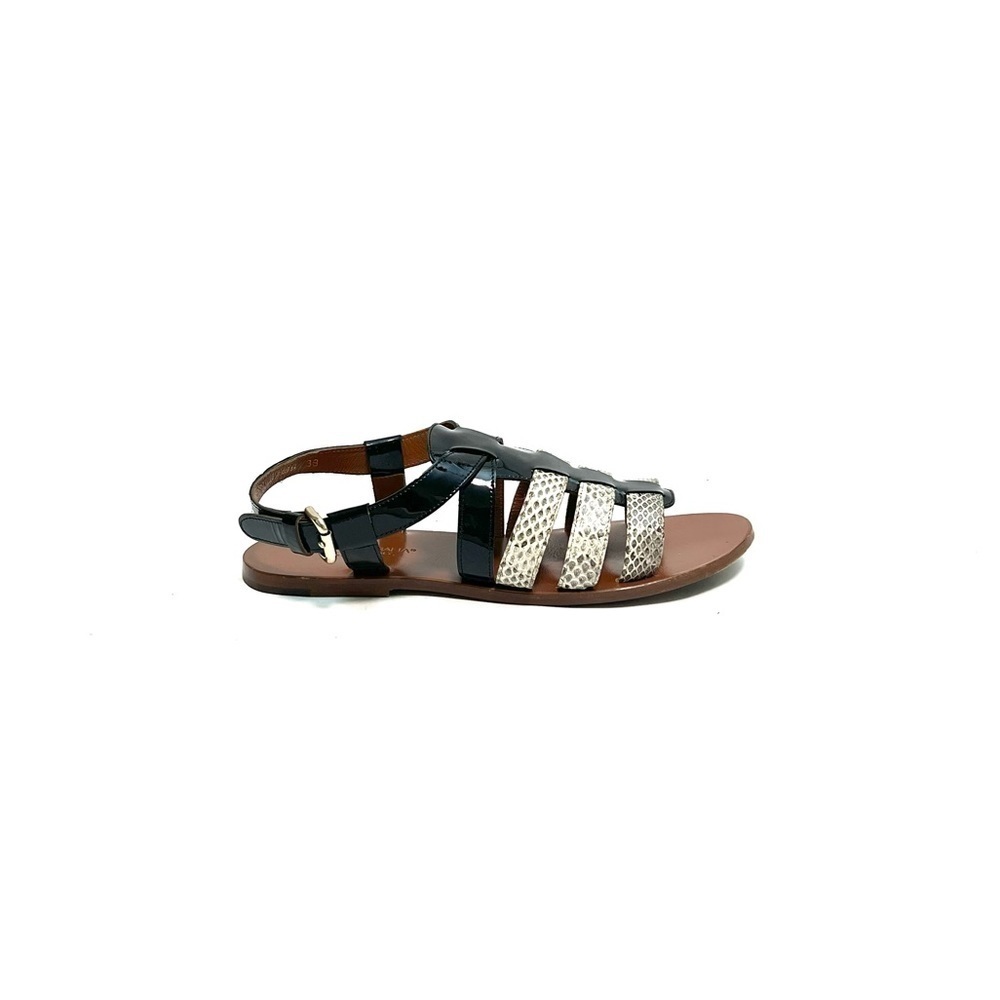 DOLCE & GABBANA | Vintage Y2K black snakeskin strappy leather summer sandals